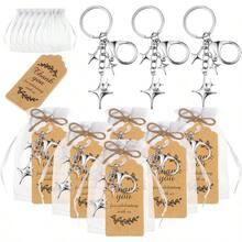 Bộ 80 móc khóa hình ngôi sao, quà tặng tiệc tùng bao gồm 20 móc khóa hình ngôi sao, 20 nhãn giấy Kraft, 20 túi vải gạc cứng trong suốt, 1 bó dây gai dầu, phụ kiện vui nhộn, quà lưu niệm cho khách, quà tặng lễ rửa tội, đám cưới, quà cô dâu. - Xem 12