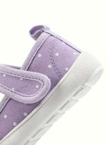 1 Paio di Sneaker in Tela a Punta Quadrata Bassa per Ragazze, Motivo a Pois di Fragole, Scarpe Carine, Dolci, Comode, Casual, con Suola Morbida e Leggere, Adatte per Uscite Quotidiane Estive e Passeggiate in Giardino - Viola - Visualizzare 8