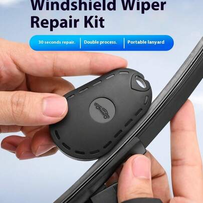 1Pc Windshield Wiper Repair Kit, Double Process 30 Seconds Quick Wiper Blade Restorer Tool With Portable Lanyard, Universal Fit For All Car Windshield Wipers, Restores Wiper Performance, Eliminates Streaks & Noise, Easy To Use & Durable, Ideal For Car Maintenance, Rainy Day Driving, Road Trips, Gift For Car Owners, Essential Auto Accessory