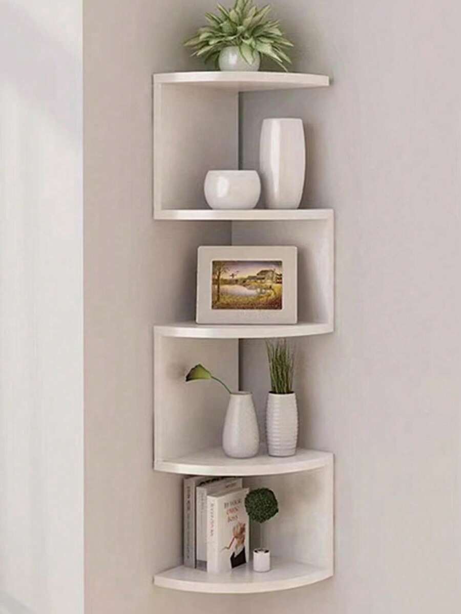 1 kệ góc treo tường - Kệ lưu trữ góc tiết kiệm không gian, dễ dàng lắp đặt bằng keo dán - Phong cách tối giản hiện đại và Boho, phù hợp cho phòng khách, phòng ngủ, phòng tắm, nhà bếp - Giá đựng đồ hoàn hảo cho sách, đồ trang trí, cây cảnh - Lý tưởng cho căn hộ nhỏ và văn phòng tại nhà, kệ đa năng. - Đen và trắng - Xem 1