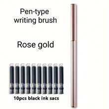 1pc Portable Ink-Adding Brush Pen Style Brush+10pcs Black Ink Sacs,5 Colors To Choose From, Students Practice Calligraphy Brush - Fountain Pen Style Calligraphy Brush - View 16