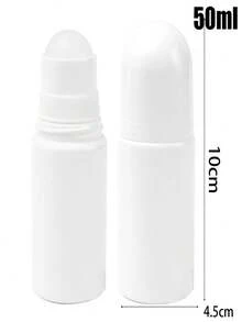 1/2/3 Packs 50ml Empty Refillable Roll-On Bottles - Plastic Roll-On Containers, Reusable, Leak-Proof Design; Ideal For DIY Antiperspirant Containers And Portable Travel Bottles; Specifically Designed For Decanting Essential Oils And Perfumes. - White - View 10