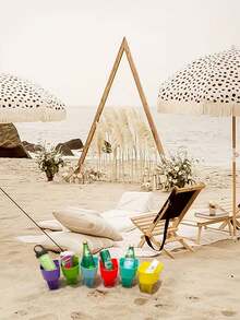 1pc Beach Rack, Outdoor Leisure Beach Plastic Mobile Phone Rack,Multi-Functional Rack For Convenient Camping, Beach Cup Holder With Pocket, Multi-Functional Sand Cup With, Designed To Be Stackable With Phones, Beach Accessory - Multicolor - View 6