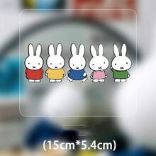 MIFFY 1 pieza Pegatina de carro a prueba de agua con diseño de conejo de dibujos animados, decoración minimalista y de moda adecuada para autos y vehículos eléctricos, puede cubrir rasguños, adecuada como regalo para el Año Nuevo Chino y fiestas en el aula - Multicolor - Ver 7