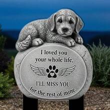 1pc 2D Acrylic Flat Ground Stake With Flower Sharp Base, Designed As Dog Theme Memorial Stone. Suitable To Enhance Outdoor Spaces Like Lawn And Garden, Making It A Perfect Gift Or Decor, Outdoor Garden Decor, Yard Decor, Garden Decoration, Outdoor Garden Decoration, Outdoor Yard Decoration, Outdoor Decor - Multiple Styles - View 5