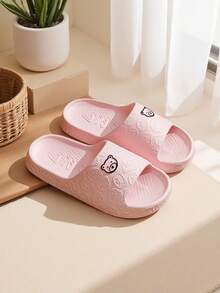 可爱小熊压花浴室拖鞋，柔软弹力EVA防滑室内淋浴凉鞋，情侣款 - 拖鞋 - 查看 7