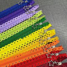 Bộ 10/20/30 chiếc khóa kéo nylon hình ngôi sao, khóa kéo ren có đầu đóng và 1 chân vịt máy may chuyên dụng cho khóa kéo, thích hợp cho các dự án may vá thủ công, may váy, chăn ga gối đệm, v.v. - nhiều màu - Xem 1