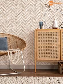 1 Roll Modern Wood Grain Self-Adhesive Wallpaper, Waterproof Removable PVC Contact Paper, Suitable For Cabinet Refurbishment - 1PC - View 7