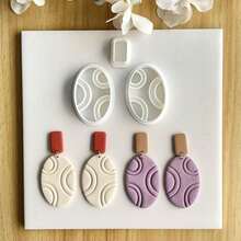 Bohemian Style Clay Earring Cutter/Soft Pottery Mold, Suitable For Soft Clay Earrings And Jewelry Making, Soft Clay Cutting Tool, Clay Modeling Knife, DIY Soft Clay Handcraft Tools, Clay Cutter Tool, Earring Mold, Soft Clay Jewelry Mold - White - View 2