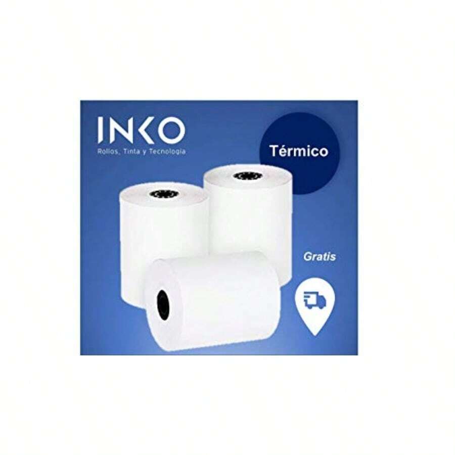 Rollo Termico Caja registradora 80x70mm Caja 50 piezas 55 mts de largo por rollo. Impresora 80mm Rollos para Ticket de - Blanco - Ver 1