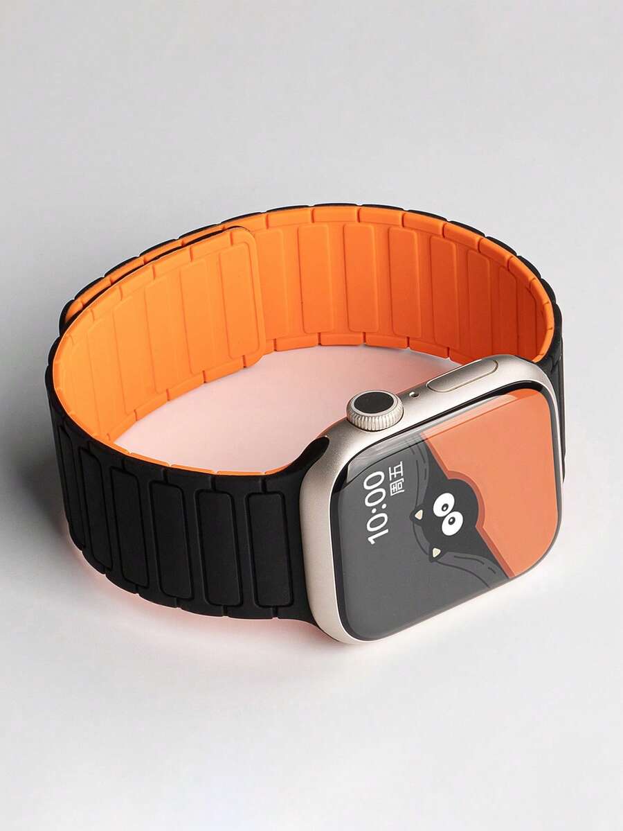 1条磁性硅胶表带，兼容 44mm、45mm、49mm、46mm、42mm、41mm、40mm、38mm，适用于 Series 11、10、9、8、7、6、5、4、3、SE第二代，男女通用硅胶表带