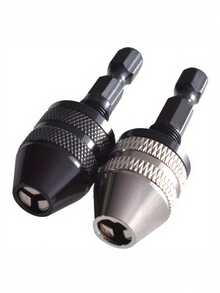 Quick Change Drill Chuck Adapter - Keyless Drill Chuck With 1/4" Hex Shank, Combines Impact Driver And Screwdriver Functions, Easily Converts For Drill Bit Replacement - A - View 2