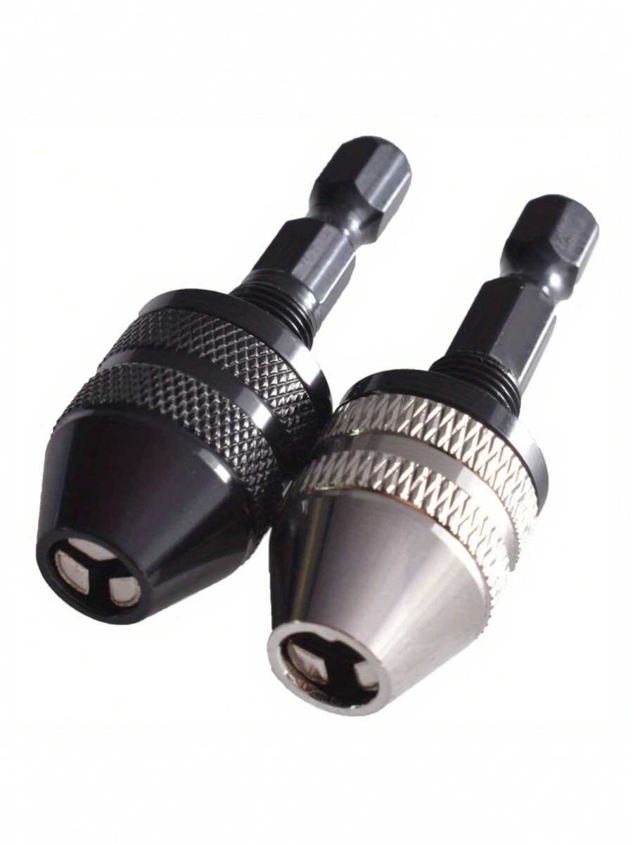 Quick Change Drill Chuck Adapter - Keyless Drill Chuck With 1/4" Hex Shank, Combines Impact Driver And Screwdriver Functions, Easily Converts For Drill Bit Replacement