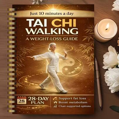 Phương pháp giảm cân bằng đi bộ Thái Cực Quyền: Kế hoạch 28 ngày từ từ phù hợp cho người cao tuổi (Đi bộ nhẹ nhàng hàng ngày/Thân thiện với khớp/Bài tập tác động thấp/Đi bộ có hỗ trợ ghế/Có thể tập trong nhà và ngoài trời) | Cải thiện khả năng giữ thăng bằng và ổn định