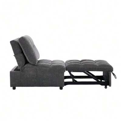 Sofa Bed Measuring 68*95*76 Cm, Pull-Out Sofa With Adjustable Backrest, Armchair Bed With Seat Depth Adjustment, Folding Sofa Bed, Grey Color.