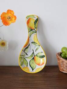 1pc Cherry Ceramic Spoon Rest, Can Hold Soup Spoon And Long Handle Spoon, Kitchen Counter Splash Guard And Spoon Holder, Suitable For Kitchen And Knife Rack, Soup Spoon Brush Kitchen Utensil Storage, Kitchen Dining Tools, Gift Presentation, Holiday Decor - Multicolor - View 14