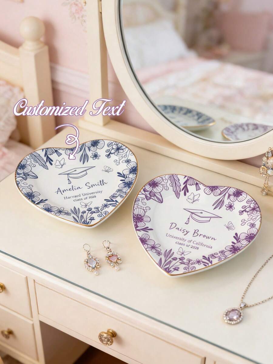 Customized Graduation Jewelry Dish,Graduation Gift,Personalized Graduation Jewelry Dish,Graduation Trinket Dish,Ring Dish For Graduation,Graduation Gifts For Daughter,Gift For Best Friend. - Multicolor - View 1