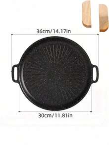 Padella per barbecue coreano in ghisa da 12 pollici, multifunzionale antiaderente, adatta per piano cottura a gas/induzione, barbecue da campeggio, cottura in giardino, frittura di bistecche - Teglia da forno a forma di girasole - Visualizzare 15