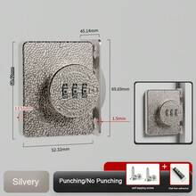 1 buah Kunci Pintu Kombinasi Logam - Tidak Perlu Pengeboran, Kait yang Dioperasikan dengan Kata Sandi, Cocok untuk Lemari Pakaian Dua Pintu dan Pintu Geser, Pengunci Keamanan Non-Listrik Universal, Perlindungan Anti-Pencurian - 90°/keperakan - View 2