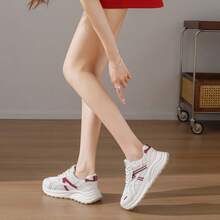 Women's New Lightweight Casual Sneakers, Breathable Tennis Shoes, Versatile Comfortable Sneakers, Cute & Fashionable Chunky Sneakers - Red - View 5