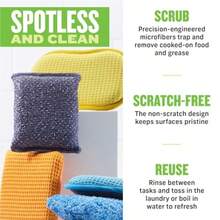 2-Pack Non-Scratch Scrubbing Pads Microfiber Scrubber And Dish Sponge Ideal For A Streak-Free Clean Grill Cast Iron And Dishes Washable And Reusable 100 Wash Promise - 灰色 2 件裝 - 查看 4