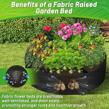1pc Thick Fabric Round Elevated Planter Box, Outdoor Plant Growing Box With Good Ventilation, Suitable For Balcony And Rooftop Planting Of Vegetables, Herbs, Flowers And Potatoes - Black - View 6