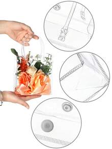 25 pezzi Sacchetti regalo in PVC trasparente con manici, adatti per la Festa della Mamma, matrimoni, feste di compleanno, confezioni regalo, concerti, eventi sportivi, attività festive, impermeabili, sacchetti regalo per festa di nascità, borse da shopping riutilizzabili, borse regalo per addio al nubilato, borse floreali, borse regalo per matrimoni di donne, borse trasparenti, sacchetti per omaggi - Trasparente - Visualizzare 10