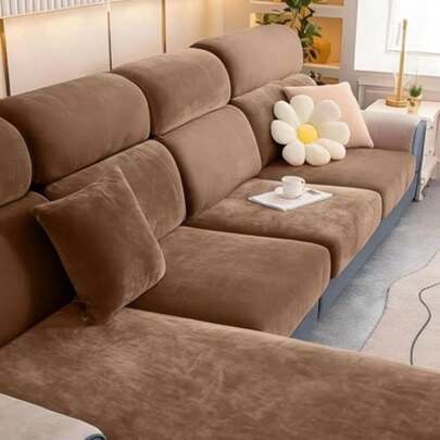 Vỏ bọc đệm ghế sofa nhung co giãn, chống trượt, bảo vệ đồ nội thất cho ghế sofa hình chữ L, vỏ bọc đệm ghế sofa nhung co giãn đa năng chống mài mòn cho ghế sofa hình chữ L, bảo vệ đồ nội thất với đáy chun, vỏ bọc ghế sofa sang trọng, vỏ bọc sofa nhung mềm mại, chần bông, chống trượt cho thú cưng, bảo vệ đồ nội thất có thể giặt được.
