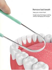 Bộ 2 dụng cụ làm sạch lưỡi/Làm sạch mảng bám trên lưỡi/Giải quyết chứng hôi miệng, mang lại hơi thở thơm mát, loại bỏ thức ăn thừa, chăm sóc sức khỏe răng miệng, cạo sạch cặn bám trên lưỡi - Tiện lợi - Dùng khi đi du lịch - Tại nhà - Quà tặng - Nhiều màu - Xem 3
