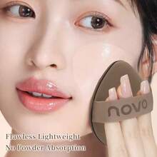 NOVO 1个/2个化妆海绵，适用于液体、膏状和粉状产品，完美上妆，不含乳胶，干湿两用，专为边角设计，柔软亲肤。 - 彩色 - 查看 2