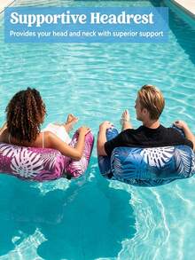 Thick Inflatable Swimming Pool Float Bed, Unisex Inflatable Lounger And Pool Float, Made Of PVC + Oxford Cloth, Suitable For Swimming Pool, Lake, Beach And Backyard Party, Outdoor Water Fun, Summer Water Entertainment, Float Like A Boss - Multicolor - View 2