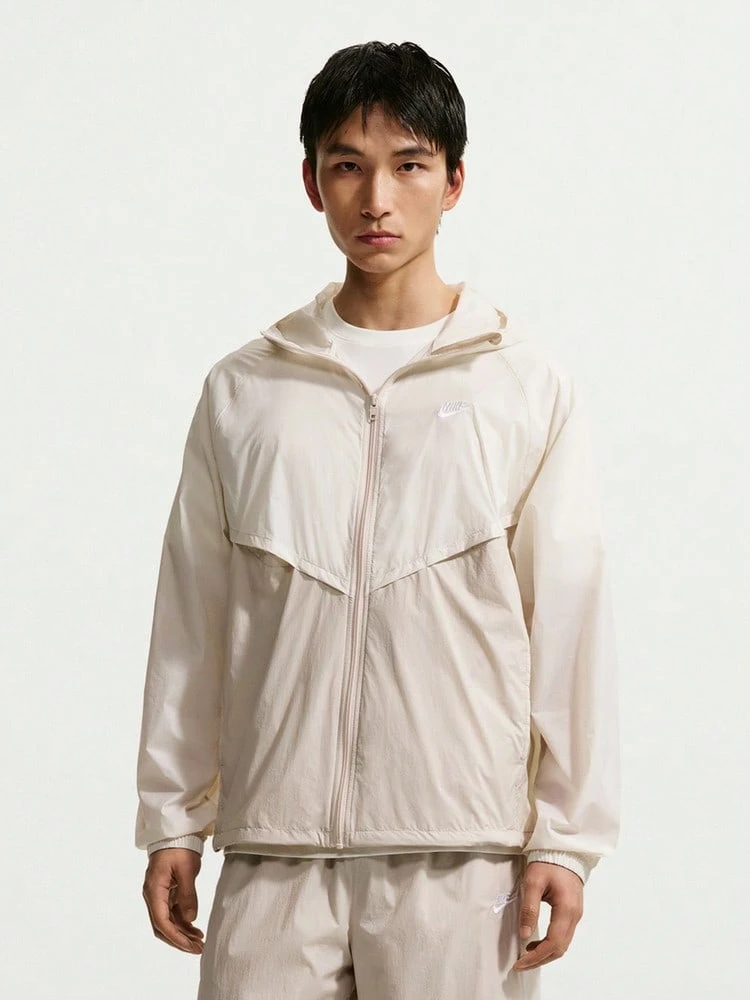 Nike Chaqueta ligera con protección solar, color albaricoque, chaqueta con cremallera completa sin forro para hombre IO9628-100 - Albaricoque - Ver 1