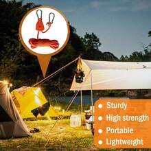 4Pcs 4M Adjustable Camping Ratchet Pulley Tent Guide Rope Guy Line Tensioner - Orange - View 4