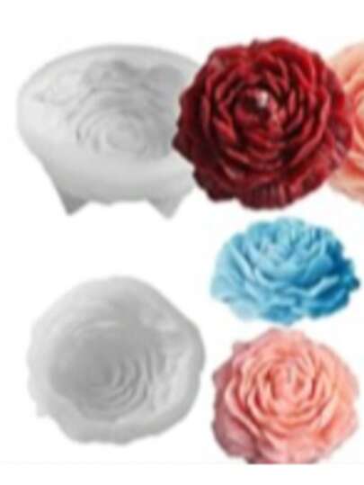 1 khuôn silicon hình vuông làm nến thơm hoa mẫu đơn, khuôn silicon tự làm đá khuếch tán hương thơm hoa mẫu đơn, đồ trang trí nhà cửa.