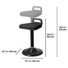 Aktivstuhl Wackelhocker Stehhocker mit Griff, höhenverstellbar (625-875 mm), Bürohocker aus elastischem Stoff & Schaumstoff, ideal für Schulen, Büro und Zuhause, 8° Neigungswinkel, Schwarz - Schwarz, legierter Stahl - Übersicht 10
