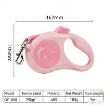 10英尺/16英尺可伸缩狗绳，适合小型/中型犬，采用耐用尼龙材质，配有符合人体工程学的防滑软手柄和360度旋转防锈扣环。 - 彩色 - 查看 9