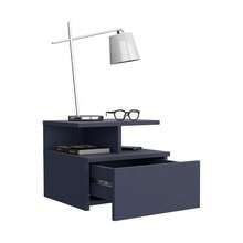 Adele Floating Nightstand With One Drawer And Two Small Below Shelves For Storage Or Decor Blue - 白色 + 刨花板 + 現代1 - 查看 7