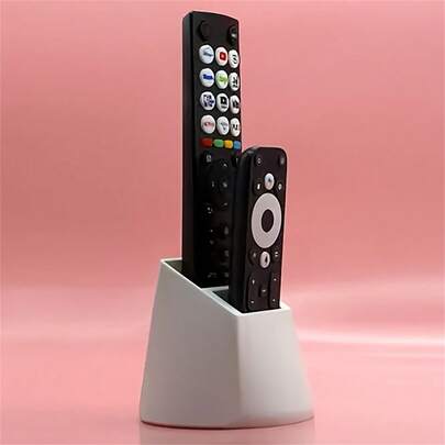 Giá đỡ điều khiển từ xa 2 khe - Hộp đựng tiện dụng trên bàn làm việc, phù hợp để đựng điều khiển TV, máy lạnh, đèn và các vật dụng văn phòng, có thể chứa 2 điều khiển từ xa, không cần nguồn điện.