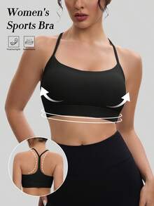 MathCat 2PCS,Women's Y-Back Padded Sports Bra, Thin Strap Racerback Design, Fitness Yoga Tank Top, Suitable For Elliptical Trainers And Stair Climbers. - 黑色+灰紫色 - 查看 2