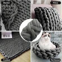 Sợi Cheonet siêu dày, chất liệu nhung, thích hợp làm chăn móc DIY - 250g, nhiều màu (Trắng/Ngà/Hồng/Đỏ/Xanh dương/Vàng), sợi polyester. - Vỏ nhung - Trắng - 1 chiếc - Xem 15