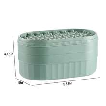 Ice Cube Tray / Ice Mold - Refrigerator-Specific Ice Container - Ice Maker Box With Lid - 28-Compartment Design - Plastic Material - Square Ice Cubes - Household Ice Maker - Green - View 4