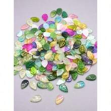 50Pcs A Bag 11x18mm New Green Color Leaf Crystal  Glass Beads For DIY Jewelry  Leaf Charms Necklace Earring Making - 多色混合 - 查看 4