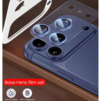 For IPhone 17Pro/17Pro Max Metal Base + Original Color Lens Protective Film Set, Perforated Metal Base For Heat Dissipation, Ultra-Thin Invisible Full Coverage Lens Film For IPhone 17promax, Anti-Dust, Electrostatic Adsorption, Scratch-Resistant