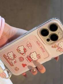 SANRIO 新帝糖果甜点小爱心樱桃猫Hello Kitty手机壳，带手机挂绳卡套，兼容 17 Pro Max/17 Pro/17/16 Pro/16 Pro Max/16/15 Pro，TPU防震软壳，15 Pro Max/14 Pro Max/14 Pro/13/13 Pro Max/13 Pro/12 Pro Max/12 Pro/12/11，时尚小众卡套手机壳，女士专属，非主流 - 彩色 - 查看 3