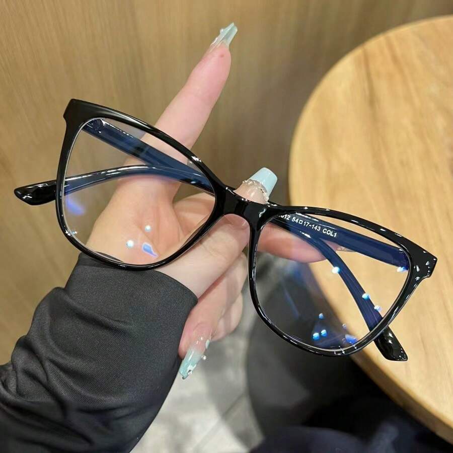 1副猫眼个性化无度数眼镜 - 黑色 - 查看 1