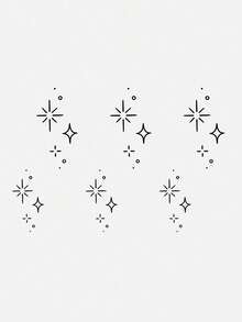 1pc Minimalist Delicate Line Design Waterproof Sweatproof Temporary Tattoo Sticker - Black - View 5