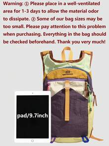 This Color-Block Outdoor Nylon Backpack Is Designed Specifically For Women, A Multi-Functional And Fashionable Everyday Bag. It Is Lightweight And Easy To Carry, With Multiple Pockets And Large Capacity. The Simple And Practical Design Makes It Suitable For Students, Nurses, Teachers, Business Professionals, Travel, Commuting, Shopping, Office, Dating, Hiking, Training, Work, And Other Various Occasions. It Also Makes An Ideal Birthday Or Holiday Gift. - Multicolor - View 4