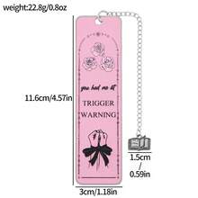 Dấu trang bằng thép không gỉ phong cách Gothic tối tăm, ngọt ngào, mặt dây chuyền hình cuốn sách với dòng chữ vui nhộn và lãng mạn, món quà văn hóa Gothic sáng tạo dành cho những người đam mê đọc sách và yêu sách. - Một kích cỡ phù hợp cho tất cả - Xem 3