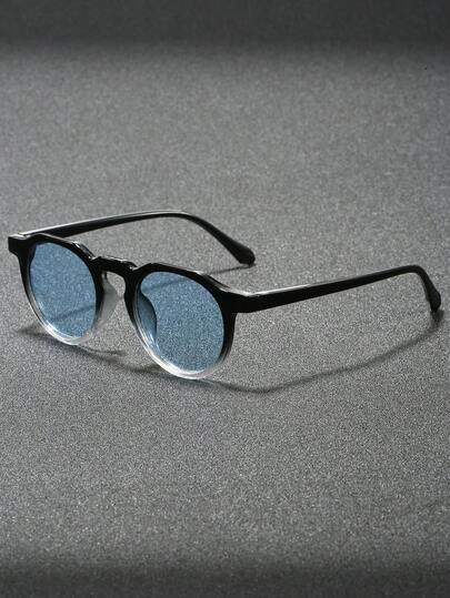 1 Cặp kính thời trang nam phong cách retro punk gọng tròn, kiểu dáng đường phố sành điệu.