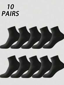 2/6/10 Two-Tone Solid Color Sports Socks (Black & White) Simple Style Men's Belted Design Durable & Anti-Slip Basketball Socks - Multicolor - View 9